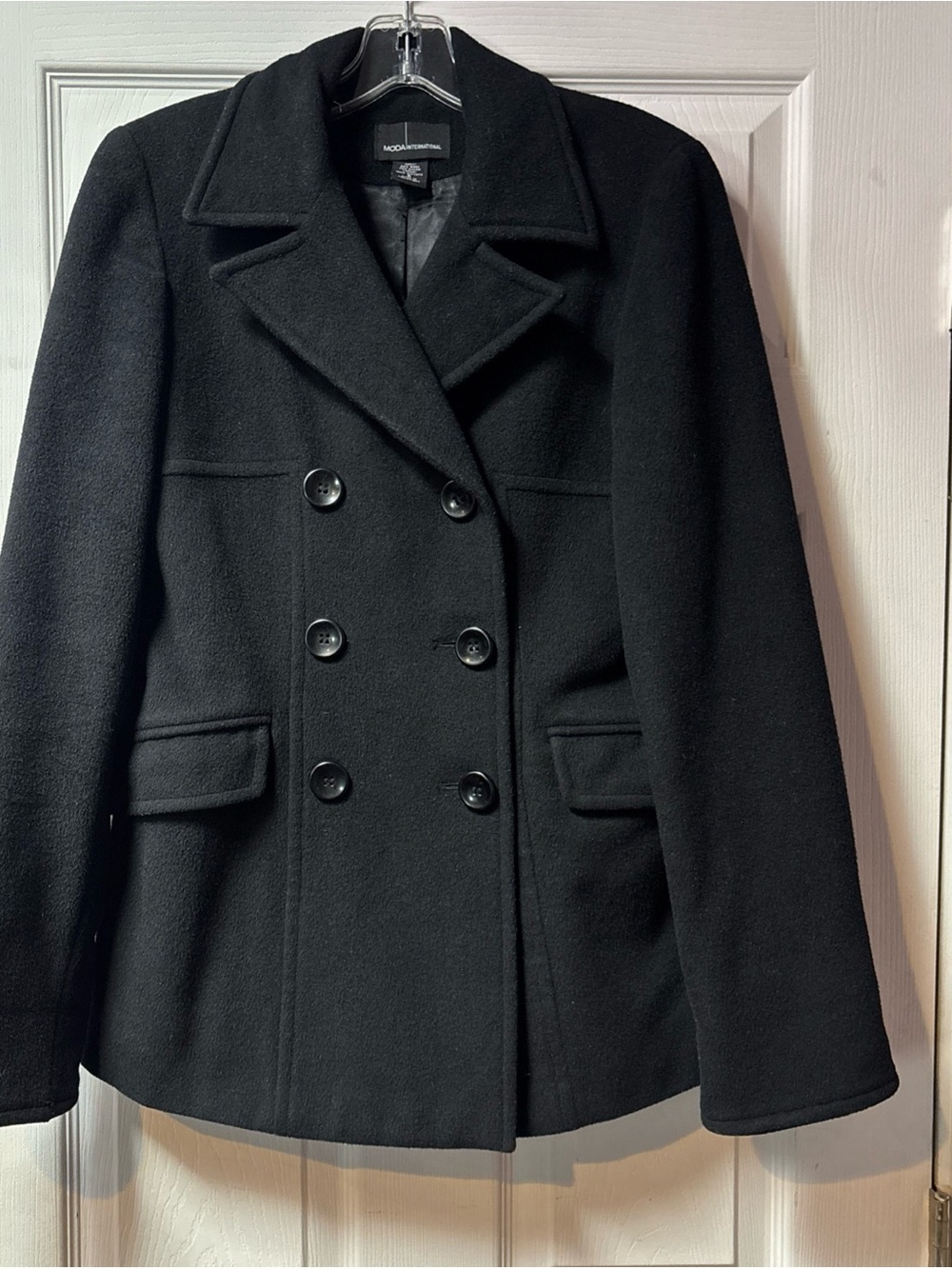Victoria Secret Black Wool Jacket PeaCoat Moda International